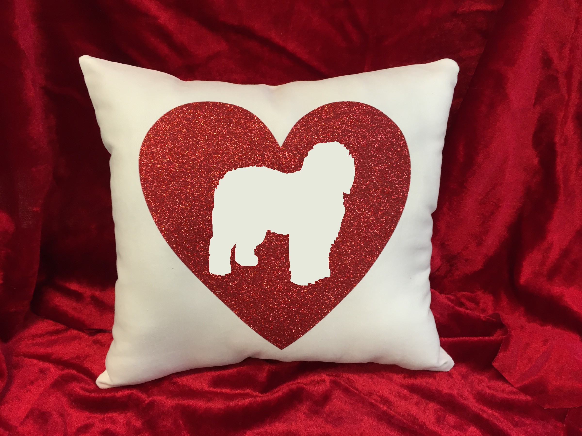 Dogs - Throw Pillow - Old English Sheepdog